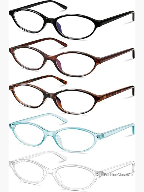 5 Pack Oval Reading Glasses with Blue Light Protection for Women +1.5 main image 7